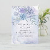 Land Waterverf Floral Dusty Blue Kaart (Staand voorkant)