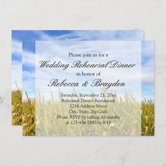 Land Weddenschap Boerderij Cornfield Kaart (Voorkant / Achterkant)