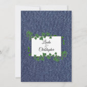 Land Weddenschap Denim-wijnuitnodiging 5 x 7 inch Kaart (Achterkant)