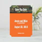 Land Wedding Camo Save the Date Invitations Kaart (Staand voorkant)
