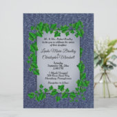 Land Wedding Denim Vines Invitation 6,5 x 8,75 Kaart (Staand voorkant)