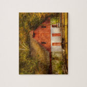 Land - Weg - uit naar weiden Legpuzzel (Verticaal)