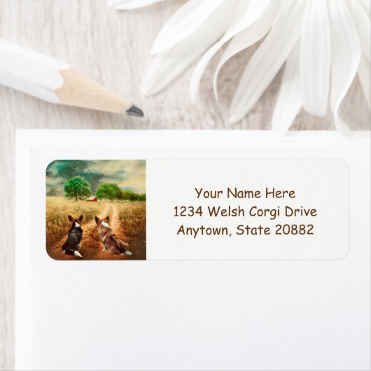 Land Welsh Corgis Etiket (Insitu)