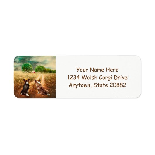 Land Welsh Corgis Etiket (Voorkant)