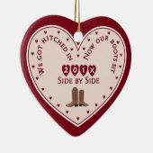 Land Western 1st Christmas Getrouwd Gift Keramisch Ornament (Rechts)