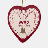 Land Western 1st Christmas Getrouwd Gift Keramisch Ornament (Links)