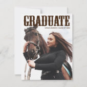 Land Western Afstuderen Foto Cowgirl Afstuderen Aankondiging (Voorkant)