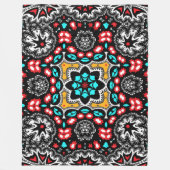 Land Western Boho Chic Elegant Red en Aqua Fleece Deken (Voorkant)