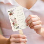 Land Western Boho Floral Wedding Day Programma Handwaaier