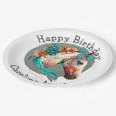 Land Western Boho Paard Verjaardagsfeest Papieren Bordje (Gekanteld)