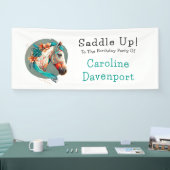 Land Western Boho Paard Verjaardagsfeest Spandoek (Beurs)