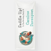 Land Western Boho Paard Verjaardagsfeest Spandoek (Verticaal)