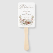 Land Western Boho Trouwdag Tijdlijn Programma Handwaaier (Achterkant)