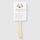 Land Western Boho Trouwdag Tijdlijn Programma Handwaaier (Voorkant)