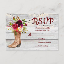 Land Western Boot Boho Rustic Marsala RSVP