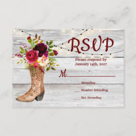 Land Western Boot Boho Rustic Marsala RSVP