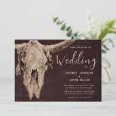 Land Western Bruin Rodeo Bull Skull Kaart (Staand voorkant)