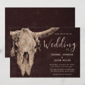 Land Western Bruin Rodeo Bull Skull Kaart (Voorkant / Achterkant)