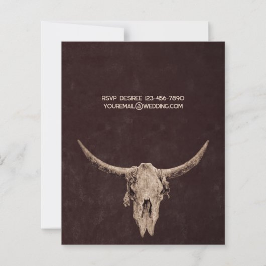 Land Western Bruin Rustiek Bull Skull Budget (Achterkant)