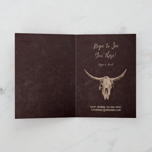 Land Western Bruin Rustieke Bull Skull (Binnen)