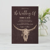 Land Western Bruin Rustieke Bull Skull Kaart (Staand voorkant)