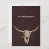 Land Western Bruin Rustieke Bull Skull Kaart (Achterkant)