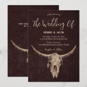 Land Western Bruin Rustieke Bull Skull Kaart (Voorkant / Achterkant)