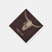 Land Western Bruin Rustieke Bull Skull Servet (Hoek)