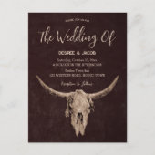 Land Western Bruin Rustieke Bull Skull Uitnodiging Briefkaart (Voorkant)