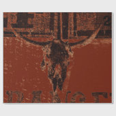 Land Western Bull Skull Rust Red  Cadeaupapier (Vlak)