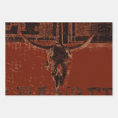 Land Western Bull Skull Rust Red  Inpakpapier Vel (Voorkant 2)