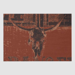 Land Western Bull Skull Rust Red  Tissuepapier