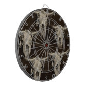 Land Western Bull Skull Rustic  Antiek Dartbord (Voorkant Links)