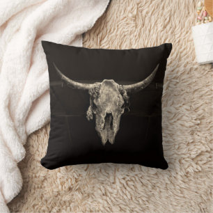 Land Western Bull Skull Rustic  Antiek Kussen