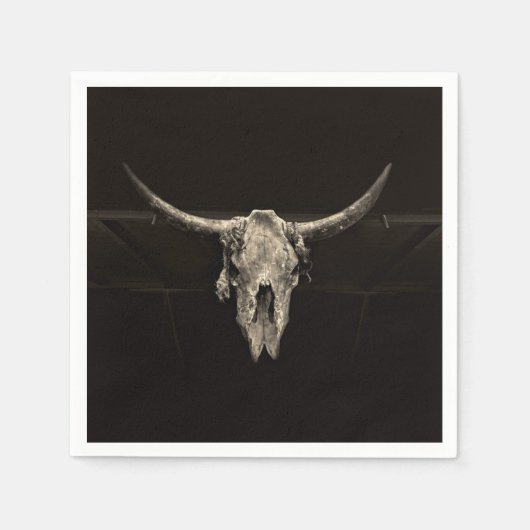 Land Western Bull Skull Rustic  Antiek Servet (Voorkant)
