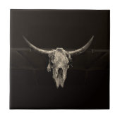 Land Western Bull Skull Rustic Antiek Tegeltje (Voorkant)