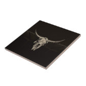 Land Western Bull Skull Rustic  Antiek Tegeltje (Zijkant)