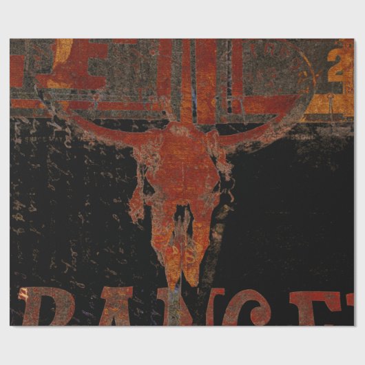 Land Western Bull Skull-script  Cadeaupapier (Vlak)
