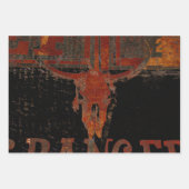 Land Western Bull Skull-script  Inpakpapier Vel (Voorkant 2)