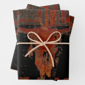 Land Western Bull Skull-script  Inpakpapier Vel (In situ)