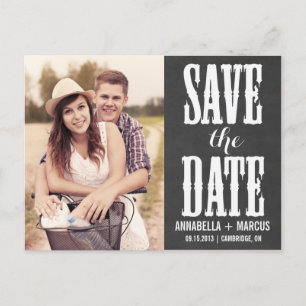 Land Western Chalkboard Save the Date Briefkaart