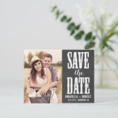 Land Western Chalkboard Save the Date Briefkaart (Staand voorkant)