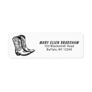Land Western Cowboy Boots Retouradres Label