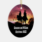 Land Western Cowboy en Cowgirl Romantic Keramisch Ornament (Rechts)