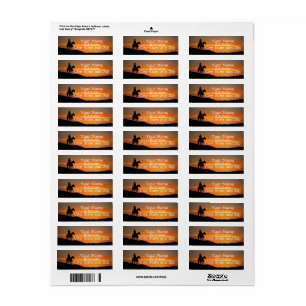 Land Western cowboy- en paardenetiket Etiket