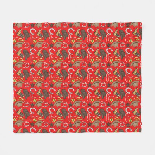 Land Western Cowboy Fleece deken (Voorkant (Horizontaal))