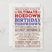 Land Western Cowboy Hoedown Party Invitation Kaart (Voorkant)