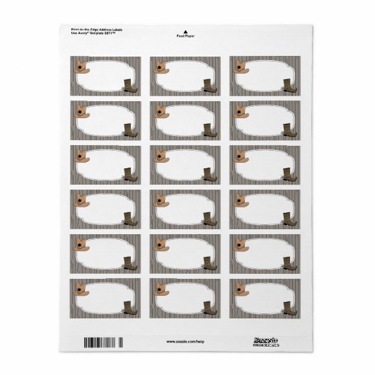 Land Western Cowboy Label (Full Sheet)