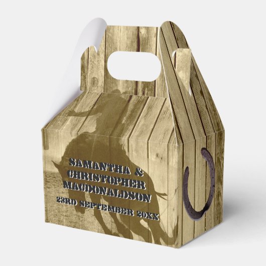 Land western cowboy ranch thema bruiloft bedankdoosjes (Voorkant Zijde)