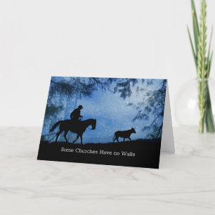 Land Western Cowboy Religieuze Kerstmis Kaart